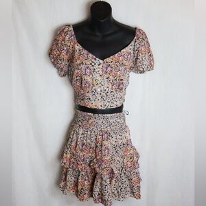 JAPNA Two-piece Outfit | Floral skirt and crop top